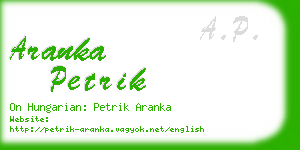 aranka petrik business card